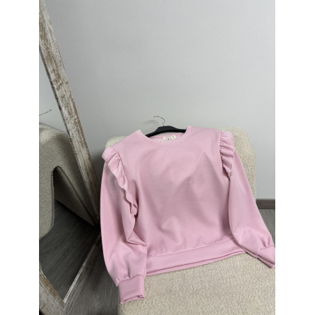 SUDADERA ROSA VOLANTES