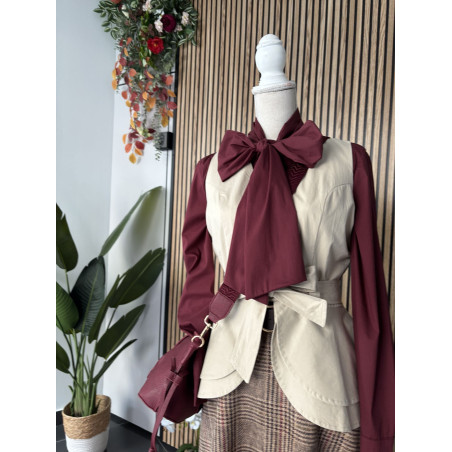 BLUSA LAZADA BURDEOS
