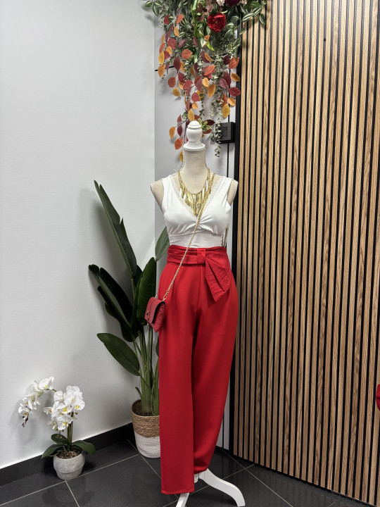 PANTALÓN ROJO LAZO XS