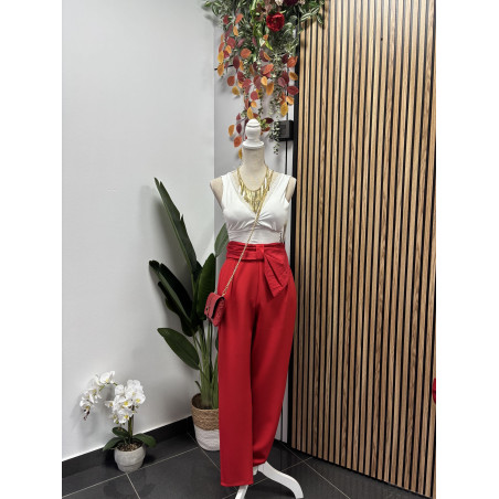PANTALÓN ROJO LAZO XS