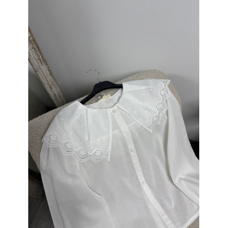 BLUSA BLANCA CUELLO BOBO